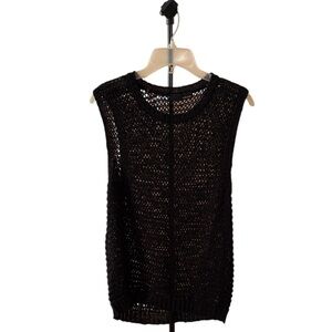 Avelon Black Knit Mesh Top
